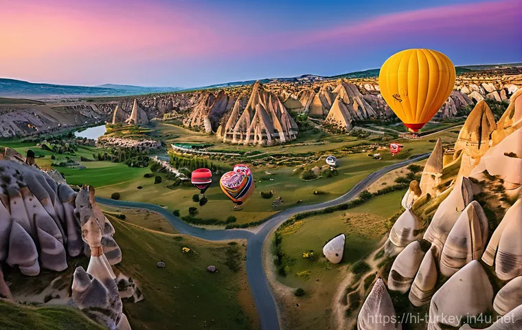 튀르키예의 현대적 관광 산업 - **Cappadocia Hot Air Balloon Sunrise:**
A breathtaking wide-angle shot capturing hundreds of vib...