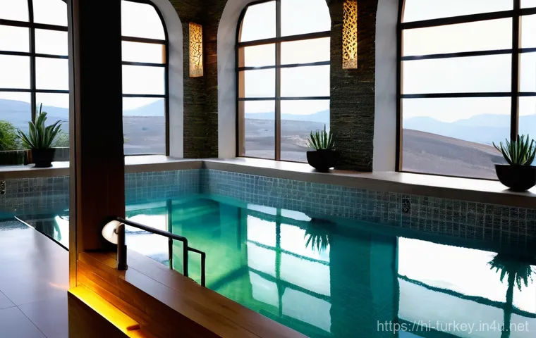 튀르키예의 유명한 온천 지역 - **Image Prompt 1: Pamukkale's Cotton Castle Serenity**
    A wide shot capturing the breathtaking, m...