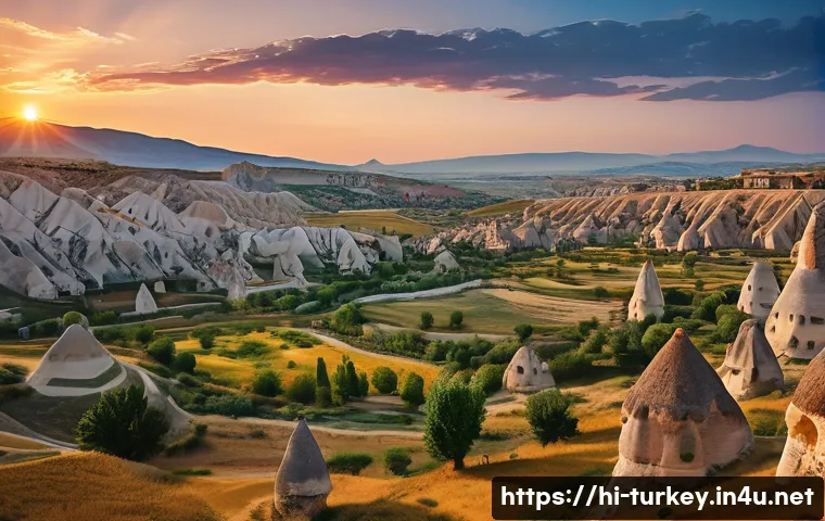 튀르키예 주요 힐링 여행지 - **A breathtaking sunrise scene over Cappadocia, Turkey.** Hundreds of vibrant hot air balloons of va...