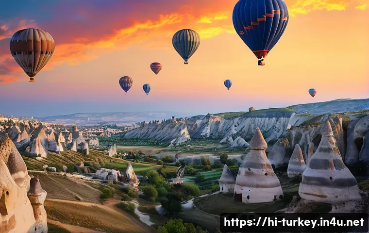 튀르키예 주요 도시별 숙소 리뷰 - **Prompt:** "A breathtaking sunrise over Cappadocia, with hundreds of vibrant hot air balloons grace...