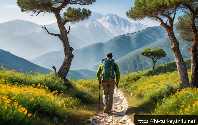 튀르키예 국립공원 탐방 - A vibrant panoramic view of Turkey’s Taurus Mountains national park during early morning, featuring ...